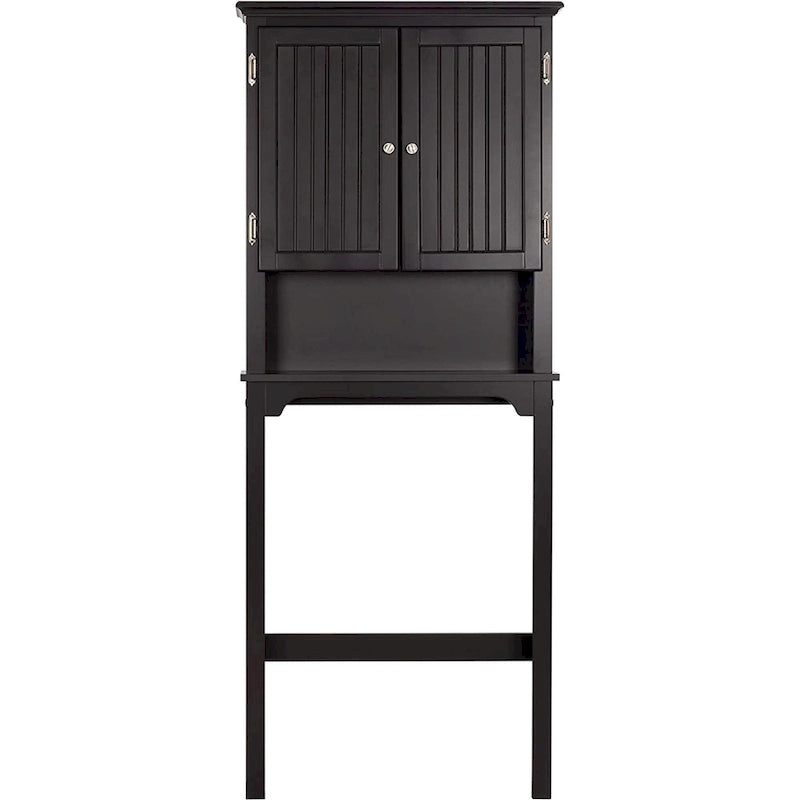 UTEX Rangement de salle de bain au-dessus des toilettes, meuble de rangement avec étagères réglables et double porte