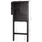 UTEX Rangement de salle de bain au-dessus des toilettes, meuble de rangement avec étagères réglables et double porte