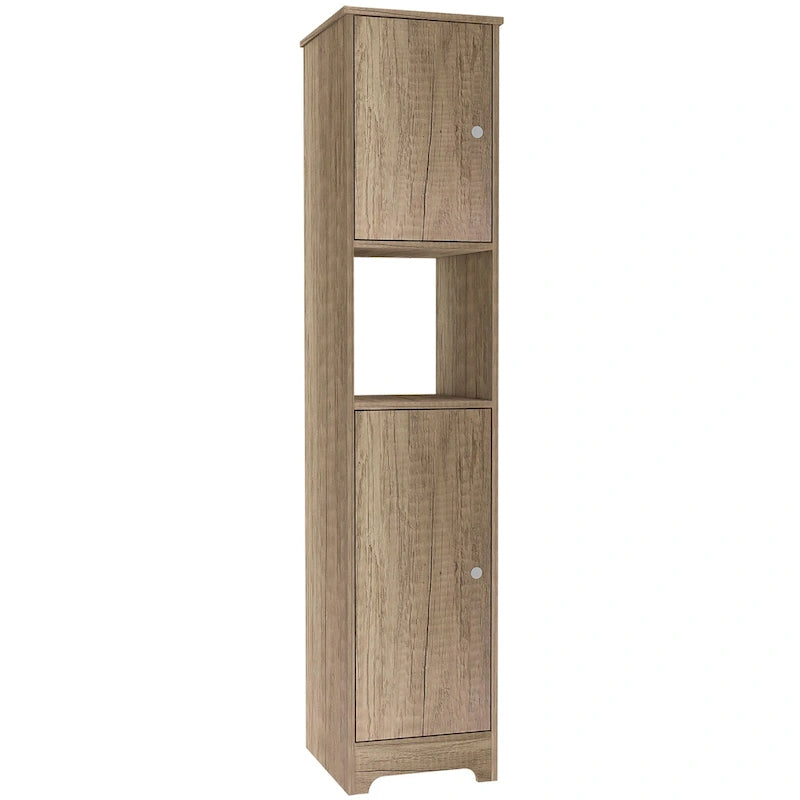 Armoire à linge Ibis de 35,5 cm de large avec portes doubles, 4 étagères intérieures et 2 placards