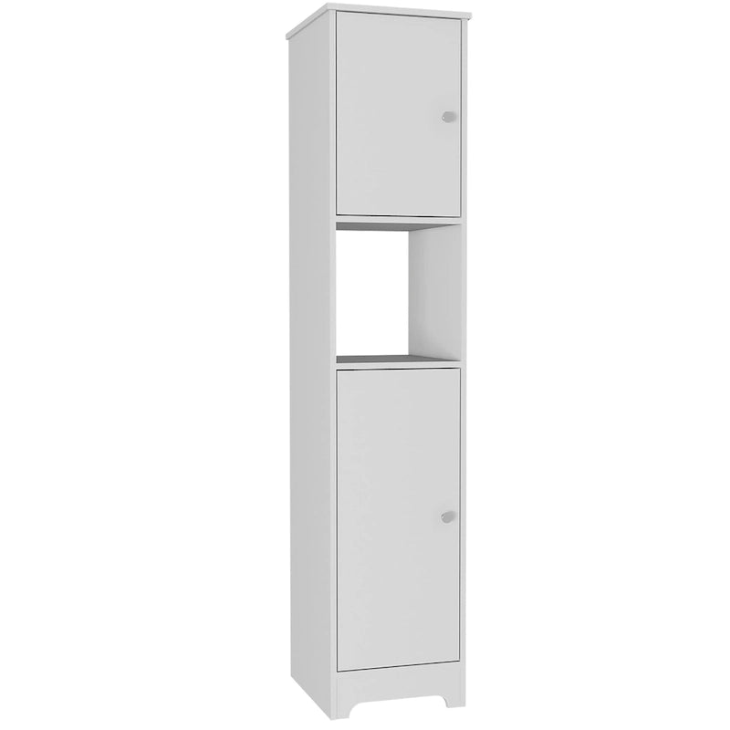 Armoire à linge Ibis de 35,5 cm de large avec portes doubles, 4 étagères intérieures et 2 placards