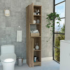 Armoire à linge Ibis de 35,5 cm de large avec portes doubles, 4 étagères intérieures et 2 placards