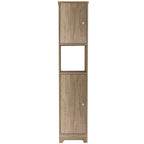Armoire à linge Ibis de 35,5 cm de large avec portes doubles, 4 étagères intérieures et 2 placards