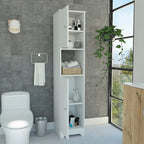 Armoire à linge Ibis de 35,5 cm de large avec portes doubles, 4 étagères intérieures et 2 placards