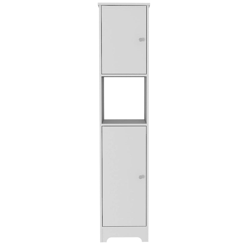 Armoire à linge Ibis de 35,5 cm de large avec portes doubles, 4 étagères intérieures et 2 placards