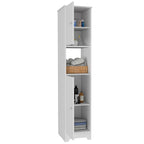 Armoire à linge Ibis de 35,5 cm de large avec portes doubles, 4 étagères intérieures et 2 placards
