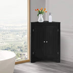 Armoire de rangement d'angle classique et élégante en bois, pour usage intérieur