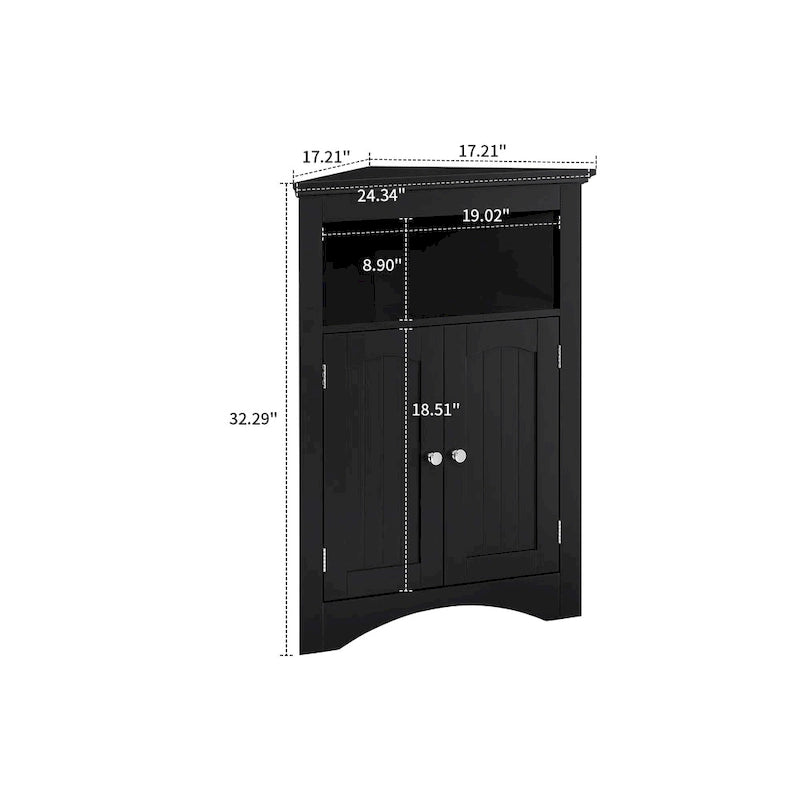 Armoire de rangement d'angle classique et élégante en bois, pour usage intérieur