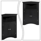 Armoire de rangement d'angle classique et élégante en bois, pour usage intérieur