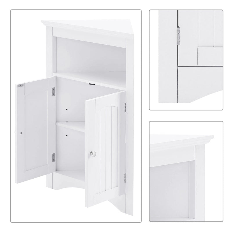 Armoire de rangement d'angle classique et élégante en bois, pour usage intérieur