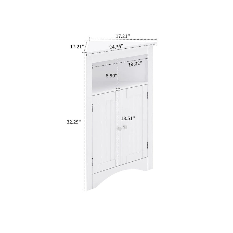 Armoire de rangement d'angle classique et élégante en bois, pour usage intérieur