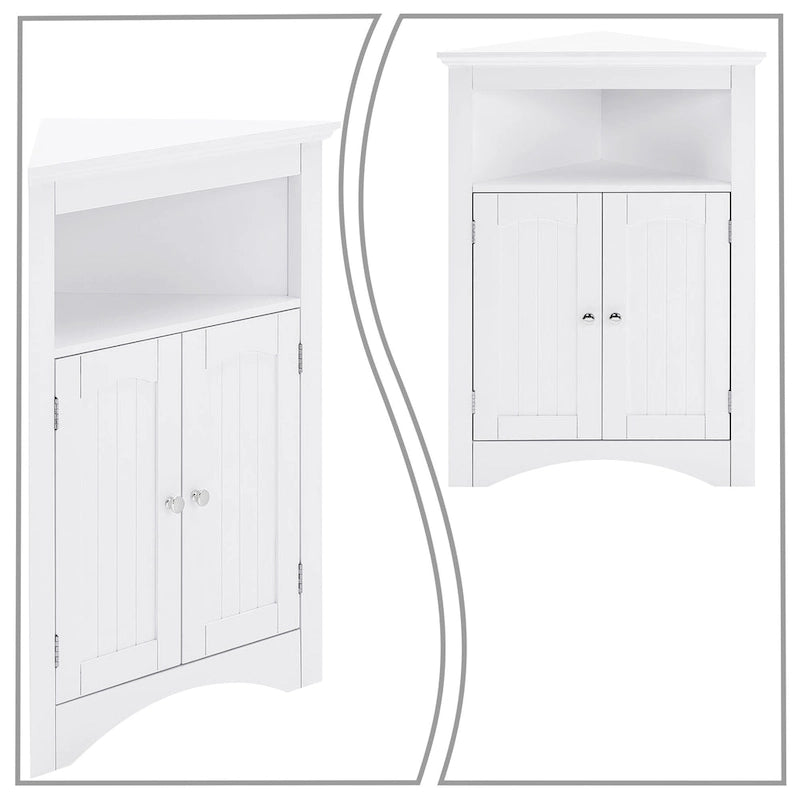 Armoire de rangement d'angle classique et élégante en bois, pour usage intérieur
