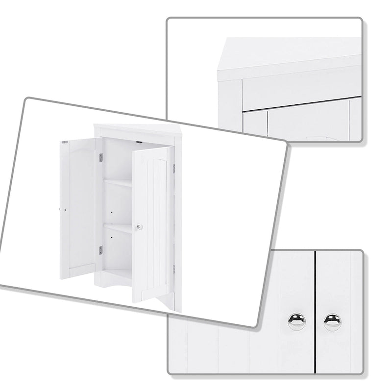 Armoire de rangement d'angle classique et élégante en bois, pour usage intérieur