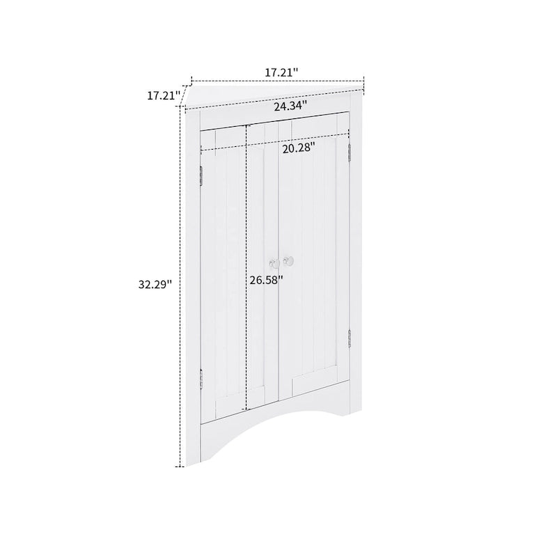Armoire de rangement d'angle classique et élégante en bois, pour usage intérieur