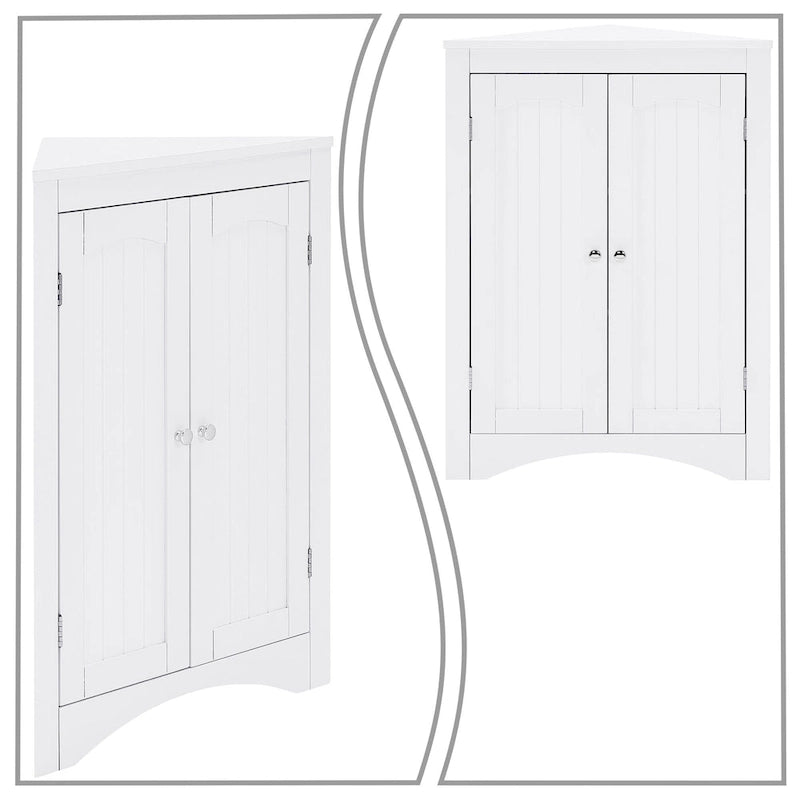 Armoire de rangement d'angle classique et élégante en bois, pour usage intérieur