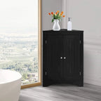 Armoire de rangement d'angle classique et élégante en bois, pour usage intérieur
