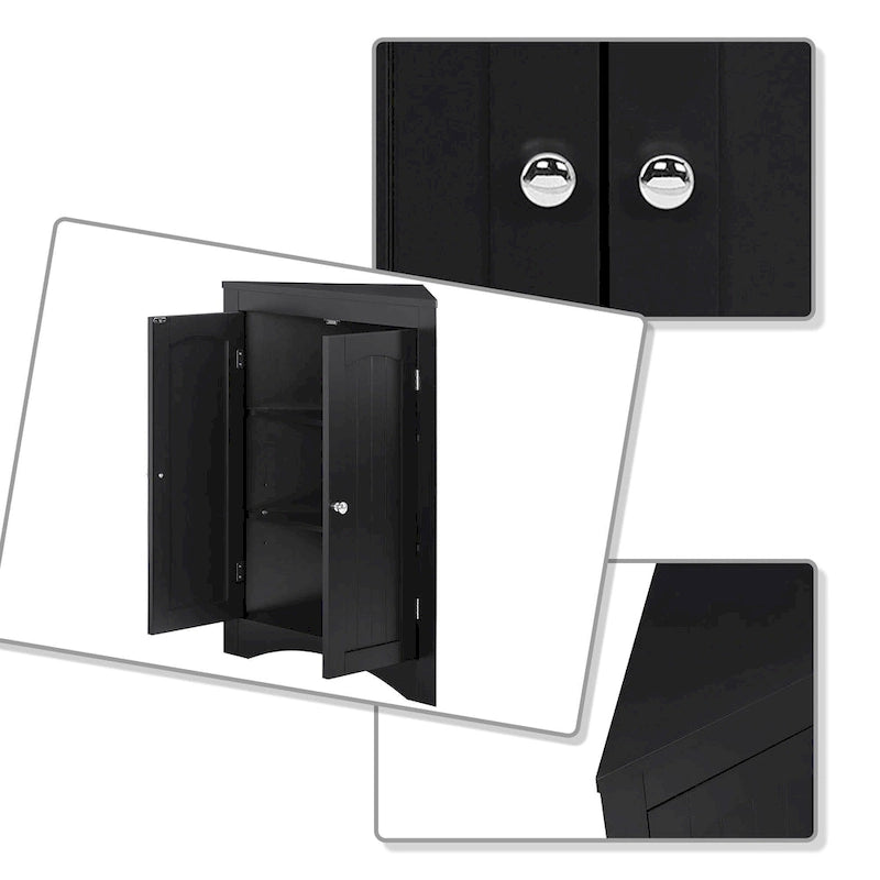 Armoire de rangement d'angle classique et élégante en bois, pour usage intérieur