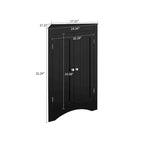 Armoire de rangement d'angle classique et élégante en bois, pour usage intérieur