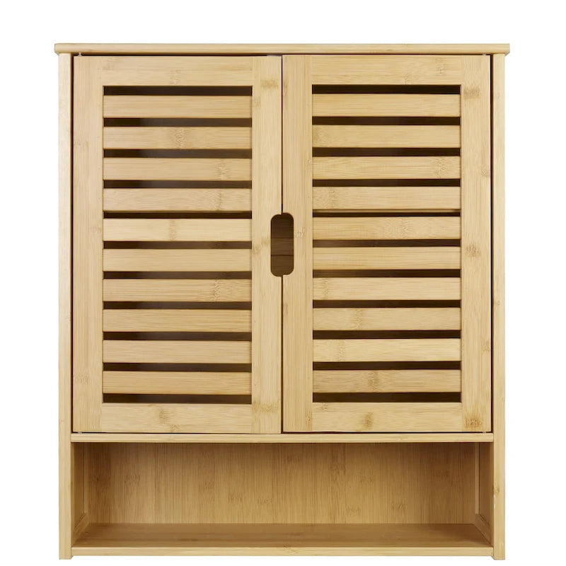 Armoire de rangement murale pour salle de bain avec étagère réglable et double porte