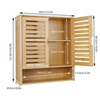Armoire de rangement murale pour salle de bain avec étagère réglable et double porte