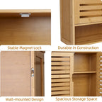 Armoire de rangement murale pour salle de bain avec étagère réglable et double porte