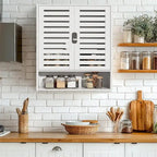 Armoire de rangement murale pour salle de bain avec étagère réglable et double porte