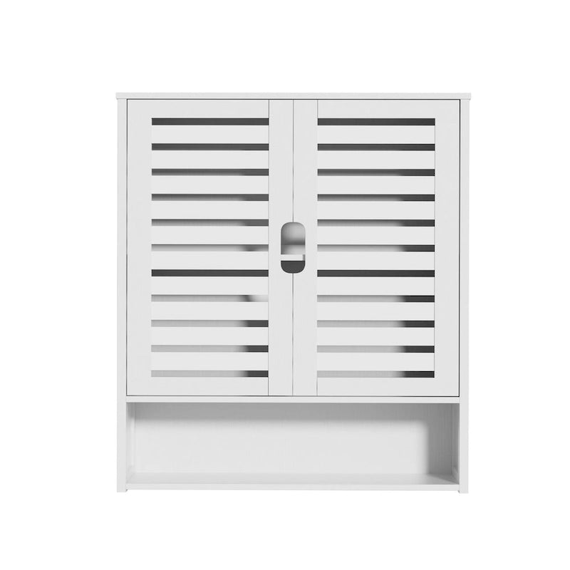 Armoire de rangement murale pour salle de bain avec étagère réglable et double porte