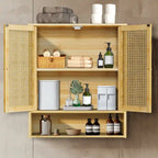 Armoire de rangement murale pour salle de bain avec étagère réglable et double porte