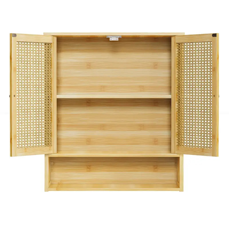 Armoire de rangement murale pour salle de bain avec étagère réglable et double porte