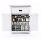 Armoire à linge de salle de bain en bois blanc et noir - 81 cm (H) x 60 cm (L) x 30 cm (P)