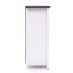Armoire à linge de salle de bain en bois blanc et noir - 81 cm (H) x 60 cm (L) x 30 cm (P)