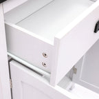 Armoire à linge de salle de bain en bois blanc et noir - 81 cm (H) x 60 cm (L) x 30 cm (P)