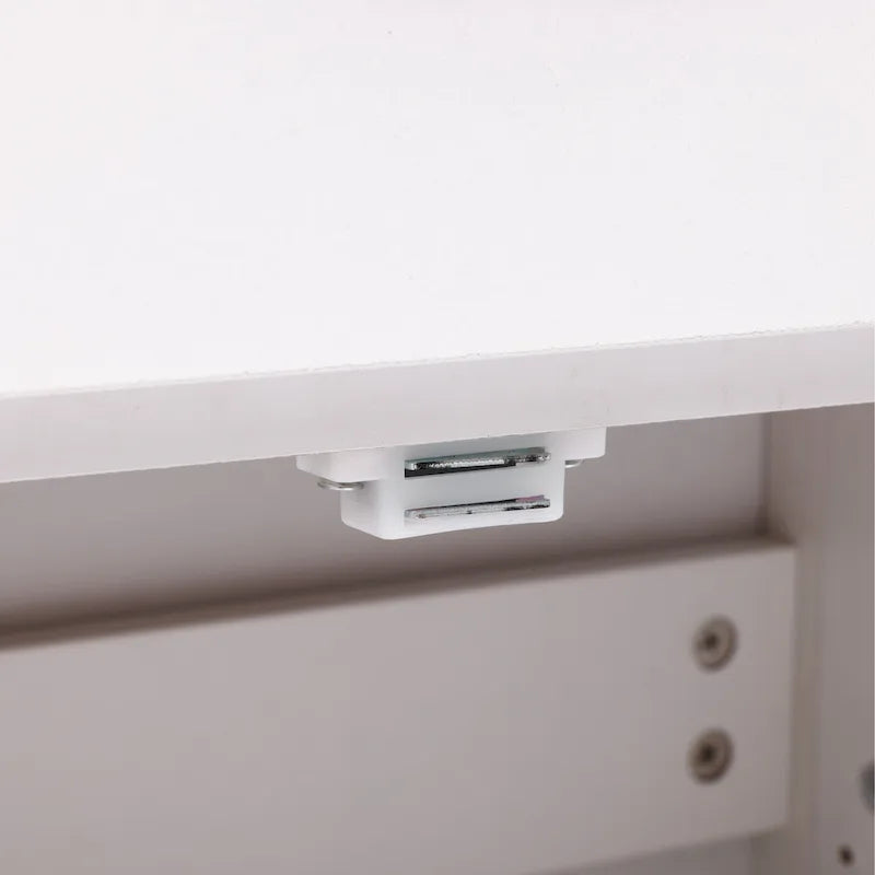 Armoire à linge de salle de bain en bois blanc et noir - 81 cm (H) x 60 cm (L) x 30 cm (P)