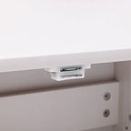 Armoire à linge de salle de bain en bois blanc et noir - 81 cm (H) x 60 cm (L) x 30 cm (P)