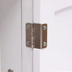 Armoire à linge de salle de bain en bois blanc et noir - 81 cm (H) x 60 cm (L) x 30 cm (P)