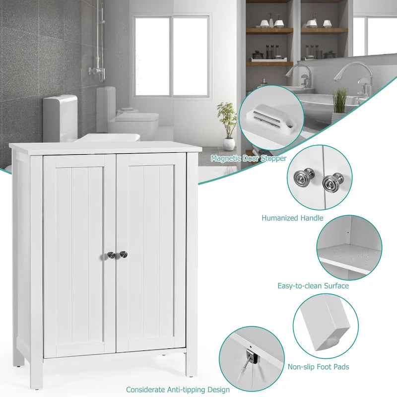Meuble de salle de bain en bois sur pied