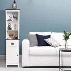 Colonne de rangement pour salle de bain en bois blanc et noir - 63 cm (H) x 15,75 cm (L) x 11,81 cm (P)