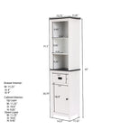Colonne de rangement pour salle de bain en bois blanc et noir - 63 cm (H) x 15,75 cm (L) x 11,81 cm (P)