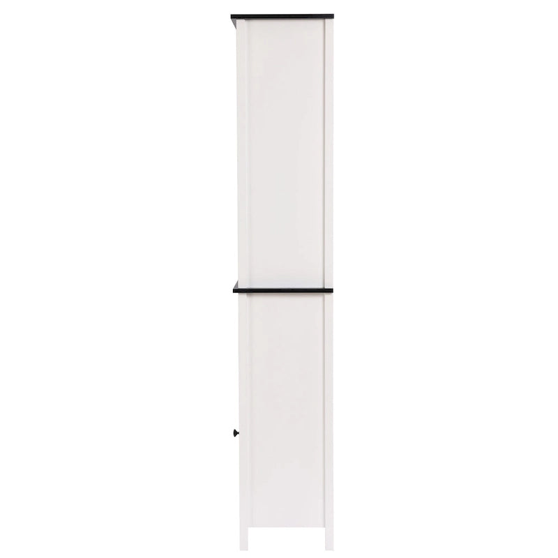 Colonne de rangement pour salle de bain en bois blanc et noir - 63 cm (H) x 15,75 cm (L) x 11,81 cm (P)