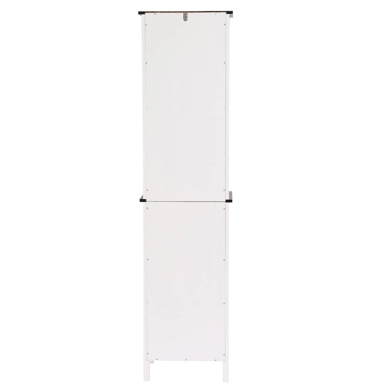 Colonne de rangement pour salle de bain en bois blanc et noir - 63 cm (H) x 15,75 cm (L) x 11,81 cm (P)
