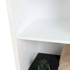 Colonne de rangement pour salle de bain en bois blanc et noir - 63 cm (H) x 15,75 cm (L) x 11,81 cm (P)
