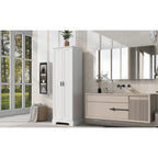 Armoire de rangement à deux portes pour salle de bain ou bureau, étagère réglable en MDF