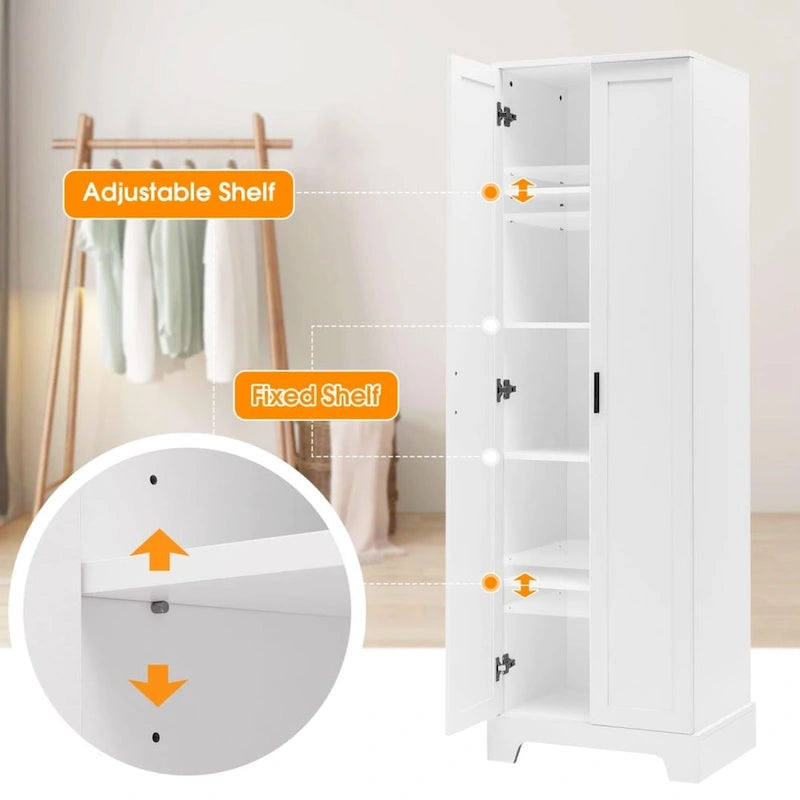 Armoire de rangement à deux portes pour salle de bain ou bureau, étagère réglable en MDF