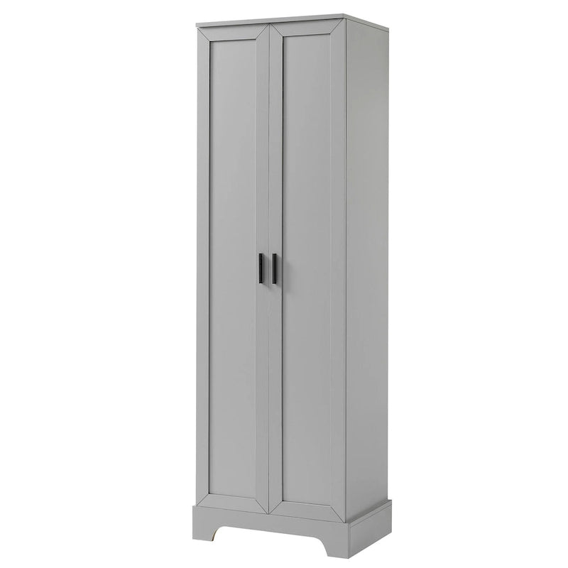 Armoire de rangement à deux portes pour salle de bain ou bureau, étagère réglable en MDF