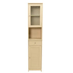 Meuble de rangement de salle de bain de 70,9 cm de hauteur avec 2 portes et 1 tiroir, tour de rangement autoportante