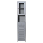 Meuble de rangement de salle de bain de 70,9 cm de hauteur avec 2 portes et 1 tiroir, tour de rangement autoportante