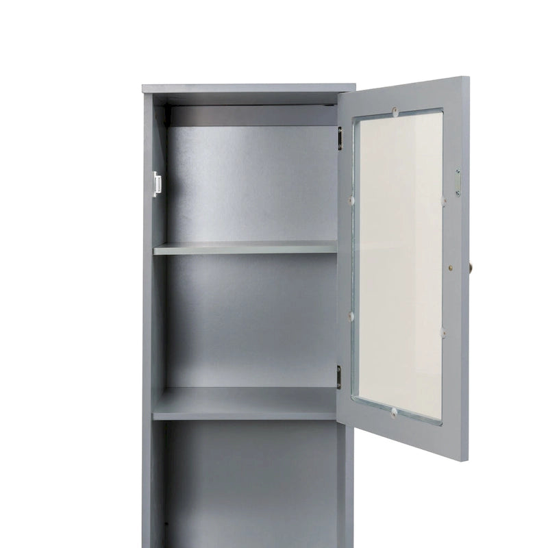 Meuble de rangement de salle de bain de 70,9 cm de hauteur avec 2 portes et 1 tiroir, tour de rangement autoportante