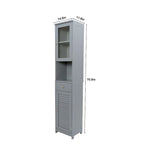 Meuble de rangement de salle de bain de 70,9 cm de hauteur avec 2 portes et 1 tiroir, tour de rangement autoportante