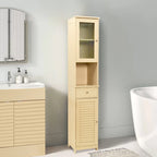Meuble de rangement de salle de bain de 70,9 cm de hauteur avec 2 portes et 1 tiroir, tour de rangement autoportante