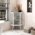 Meuble d'angle métallique de 80 cm de haut avec étagère réglable
