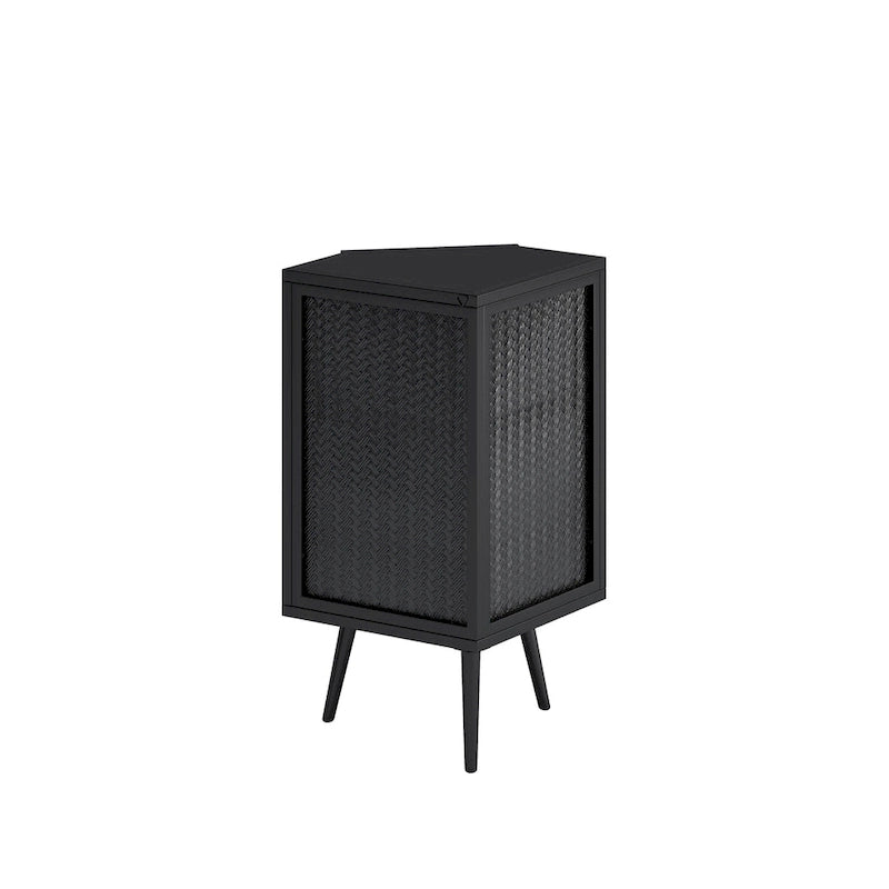 Meuble d'angle métallique de 80 cm de haut avec étagère réglable